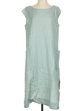 Linen Cotton Mordenmiss Dress w Pockets Lagenlook Casual Relaxed Loose Fit Large